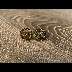 Authentic vintage chanel button earrings.